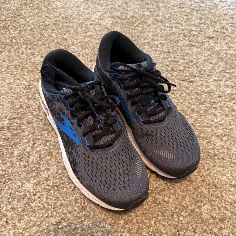 Brooks Addiction GTS 15 Men's 8 D Running Walking Shoes India Ink Black Blue